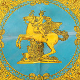 エルメス カレ90 LES TUILERIES チュイルリー公園 スカーフ ネイビー ゴールド マルチカラー シルク レディース HERMES 【中古】